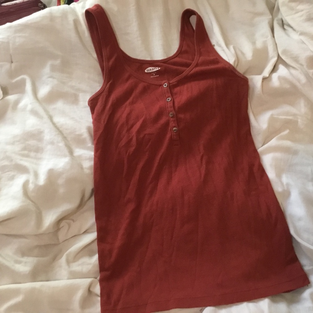 OLD NAVY Fitted Button Tank Top